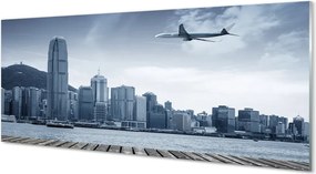 Panel nad Blat Kuchenny Samolot nad Miejskimi Chmurami