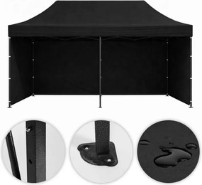 Pawilon ogrodowy 6x3 m czarny FGC1 - namiot eventowy automatyczny, regulowana wysokość