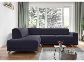 Antracytowy rozkładany/ze schowkiem narożnik (lewostronny/w kształcie litery L) Classy Sophie – Miuform