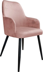 Krzesło WESTA tkanina Welur noga metalowa elegancki styl loftowy : Kolor nogi - Czarna stożek, Kolor tkaniny - VELVET - MG58, Typ siedziska - Siedzisko stałe