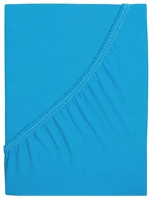 PrzytulneMieszkanie.pl Prześcieradło z dżerseju do dziecięcego łóżeczka EXCLUSIVE 70x140 cm lazurowe