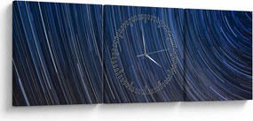 Obraz nocnych gwiazd i nieba (z zegarem) (90x30 cm)