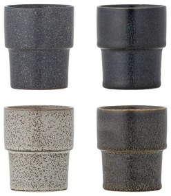 Brązowe kamionkowe filiżanki na espresso zestaw 4 szt. 150 ml Ewan – Bloomingville