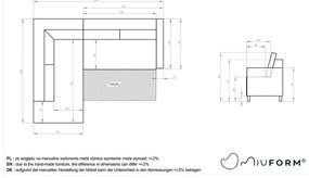 Szary narożnik rozkładany Miuform Charming Charlie L, lewostronny