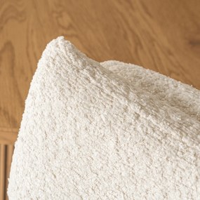 Krzesło Tapicerowane Obrotowe WILLA Kremowe Nowoczesne Boucle