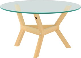 HOMCOM Okrągły stolik pomocniczy z hartowanego szkła z regulowanymi podkładkami pod nogi i stelażem ze stali, do salonu, sypialni