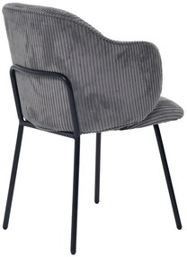 Szare sztruksowe krzesło tapicerowane W6-P42