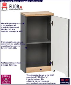 Podwieszana szafka łazienkowa - Dixi 5X grafit połysk