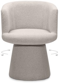 Obrotowy designerski fotel YATO, szaro-beżowy