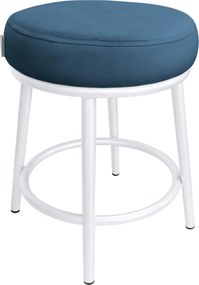 Taboret Ben tkanina Welur stelaż metalowy STOŁEK LOFT : Kolor Stelaża - Biały, Kolor tkaniny - VELVET - MG33, Typ tkaniny - Velvet
