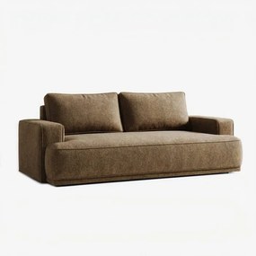 Sofa z Funkcją Spania CAMELIA Brązowa Boucle Nowoczesna