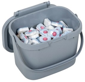 Szary pojemnik na odpadki organiczne z pokrywką z tworzywa z recyklingu Addis Eco Range