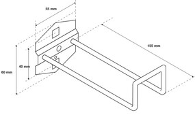 Podwójny hak zamknięty 155 mm