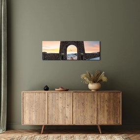 Obraz bramy, Yellowstone (z zegarem) (90x30 cm)