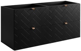 Czarna wisząca szafka łazienkowa pod 2 umywalki 120 cm P7-R06