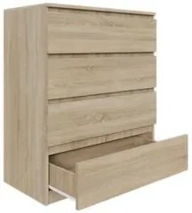 Komoda BASIC 4 szuflady – Dąb Sonoma | 80x97x40 cm