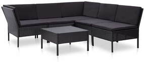Zestaw czarnych mebli ogrodowych - Naja 5X