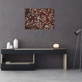 Obraz na szkle - kwiat niezapominajki (70x50 cm)