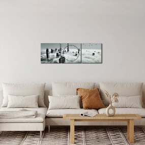 Obraz - Wieżowce w Dubaju (z zegarem) (90x30 cm)