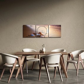 Obraz - Małże (z zegarem) (90x30 cm)