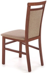 Klasyczne krzesło tapicerowane ciemny orzech + jasny brąz - Kensa 5X