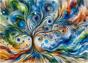 Obraz – Kolorowe energetyczne drzewo (70x50 cm)
