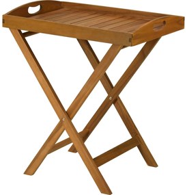 Drewniany stolik z przenośną tacą do serwowania, 60 cm