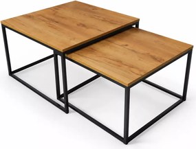 Stolik loftowy Aroz 2w1 z metalowymi nogami w kolorze czarnym
