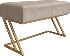 Ławka ZETA tkanina Welur loft ławka metal : Kolor Stelaża - Złoty, Kolor tkaniny - VELVET - MG09, Typ tkaniny - Velvet