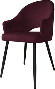 Krzesło Velvet tkanina Welur noga metalowa : Kolor nogi - Czarna stożek, Kolor tkaniny - VELVET - MG02, Typ siedziska - Siedzisko stałe