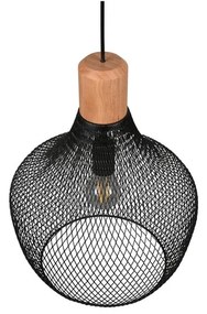 Czarna lampa wisząca z metalowym kloszem ø 33 cm Valeria – Trio