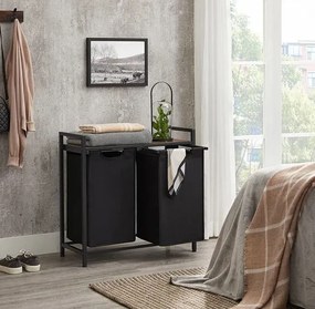 Regał Z 2 Koszami Na Pranie Rustykalny Brąz L7-Z52