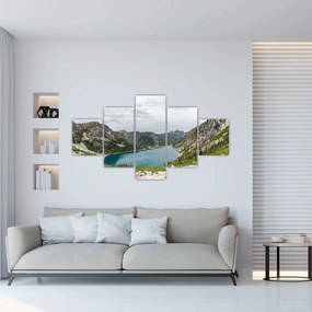 Obraz jeziora w górach (125x70 cm)