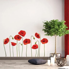 Komplet naklejek ściennych Ambiance Vermeil Poppies, 60x70 cm