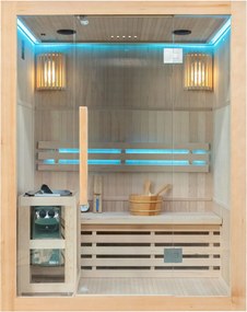 Sauna fińska wewnętrzna wysokotemperaturowa z piecem HARVIA 4,5KW z kamieniami 3-4 osobowa 150x120 CM