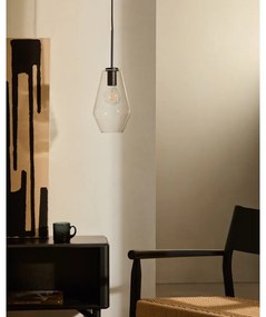 Czarna lampa wisząca ze szklanym kloszem ø 17 cm Mao – Kave Home