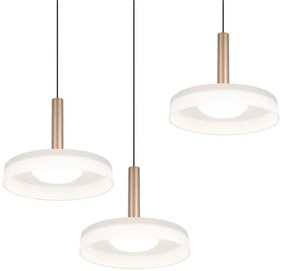 Lampa wisząca LED w czarno-biało-złotym kolorze ze ściemniaczem i szklanym kloszem ø 35 cm Celeste – Trio