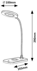 Rabalux 74013 lampa stołowa LED Harding, 5 W, czarny