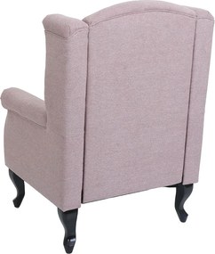 Fotel relaksacyjny Oxford,  jasnoróżowy z otomaną