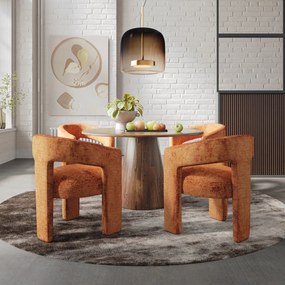 Designerskie krzesło fotelowe z tkaniny szenilowej Leith 71