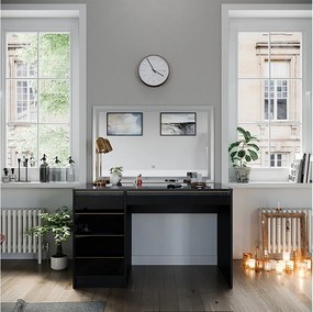 Toaletka czarny/złoty 120x55x75 sherry