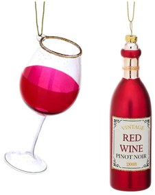 Szklane bombki choinkowe zestaw 2 szt. Red Wine – Sass &amp; Belle