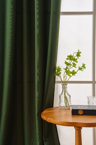 Zasłona OXFORD LIGHT 140x250 cm, ciemnozielony Zawieszanie: Metalowe pierścienie