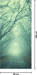Fototapeta na drzwi - Ścieżka z alejek drzew (95x205cm)