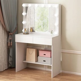 Toaletka kosmetyczna z lustrem LED – nowoczesna toaletka do makijażu i wizażu w stylu loft glamour