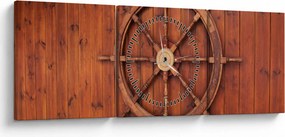 Obraz steru (z zegarem) (90x30 cm)