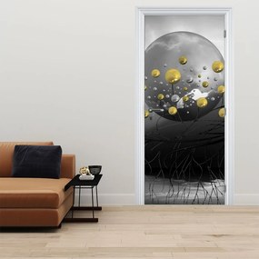 Fototapeta na drzwi - Złota abstrakcyjna kula (95x205cm)