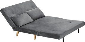 HOMCOM Sofa welurowa szara z 2 poduszkami wygodna kanapa 130x78x79 cm do salonu | Aosom PL