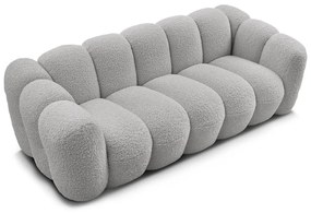 Jasnoszara sofa z materiału bouclé 232 cm Hippolyte – Bobochic Paris
