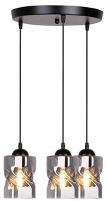 Czarna lampa wisząca ze szklanym kloszem Felis – Candellux Lighting